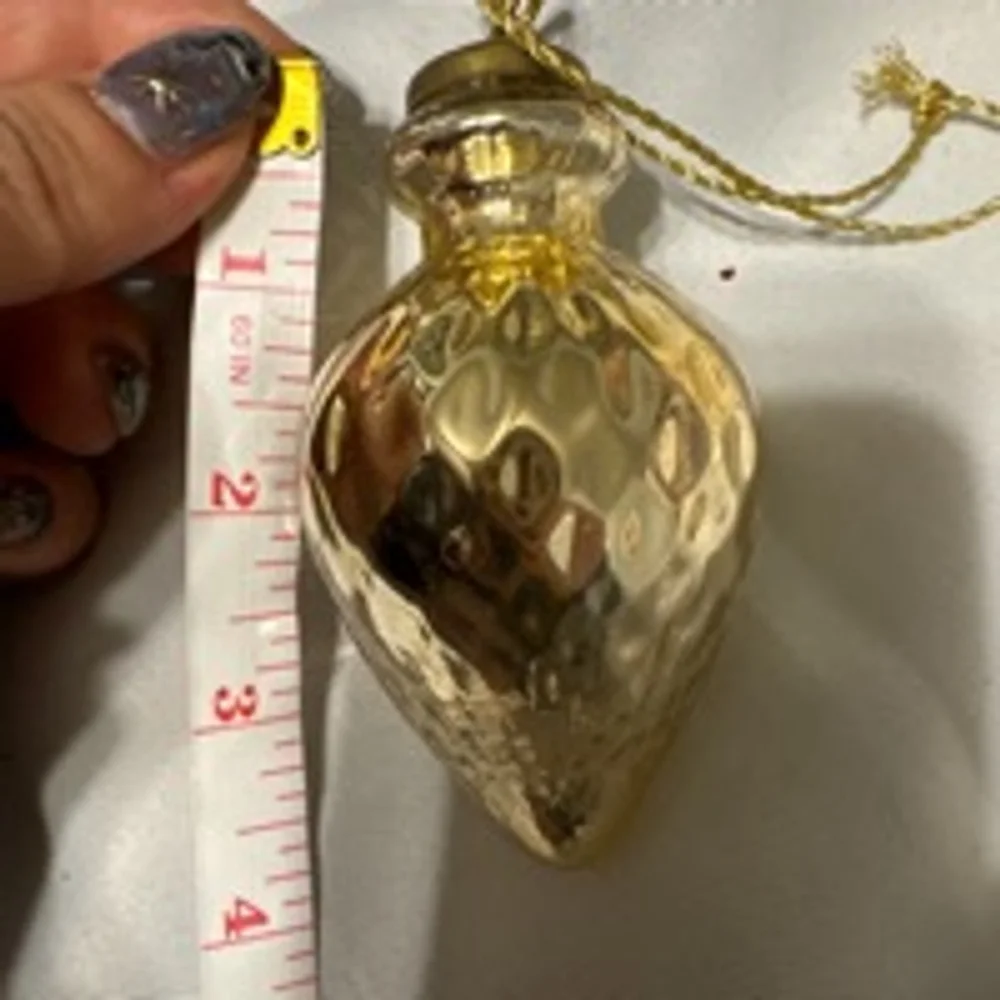Restoration Hardware Ornament Silver Spindle Acorn Hand Blown Heavy Mcm Avertine